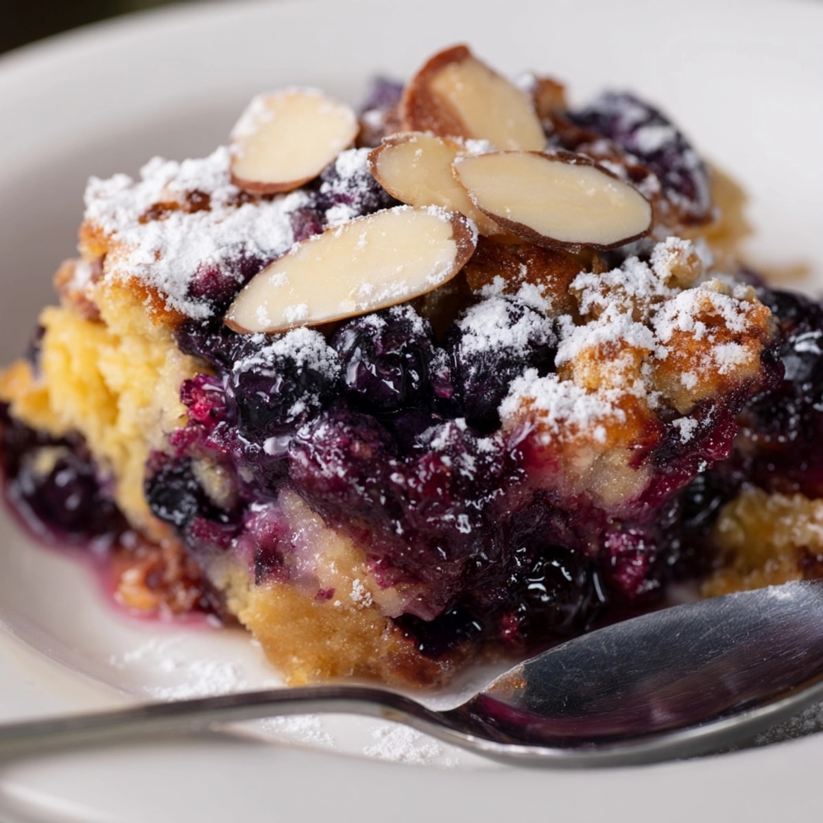 Golden Lemon Blueberry Dump Cake, fresh from the oven, a simple dessert dream.