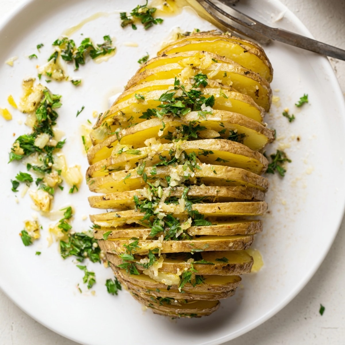 Baked Hasselback Potatoes: a delicious, easy side with tender insides and crisp edges.