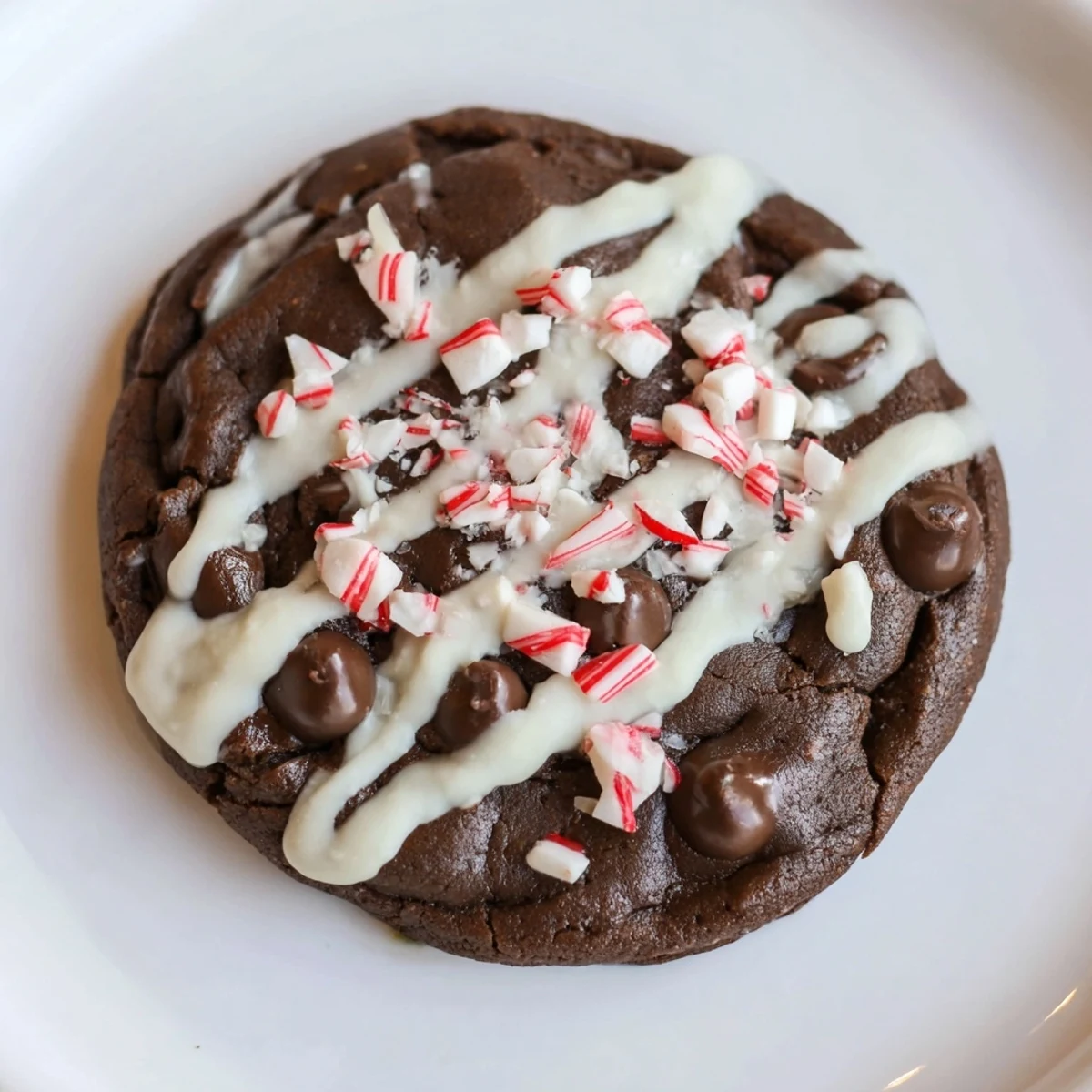 Close-up of decadent peppermint mocha cookies; chewy, perfect for a winter holiday dessert table.