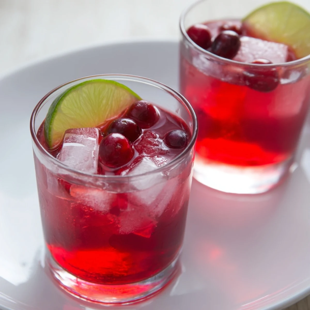 This refreshing Cranberry Cocktail features a vibrant red hue, perfect for holiday celebrations.