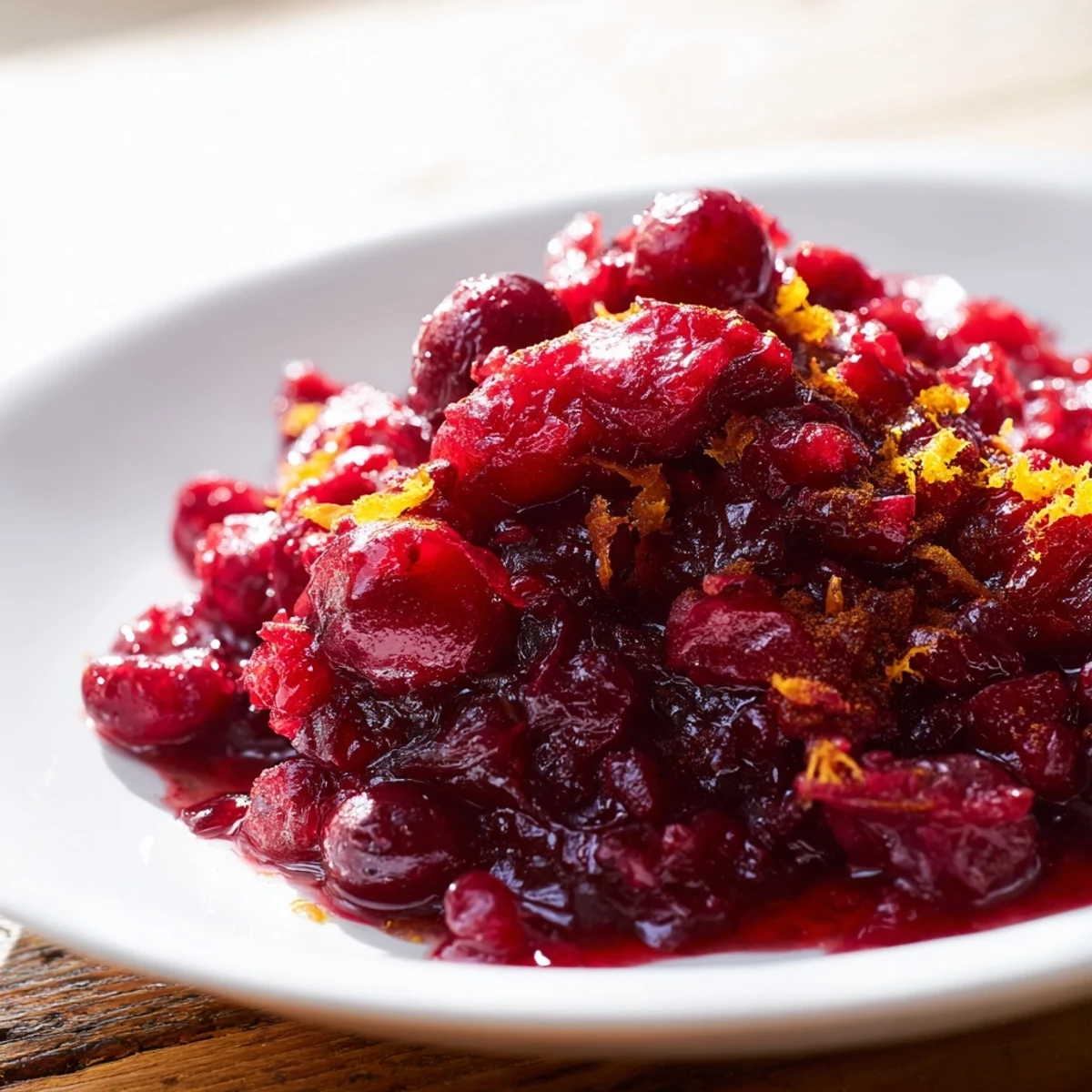Sweet-tart cranberry sauce, served cold, ideal alongside a holiday turkey or pork roast.