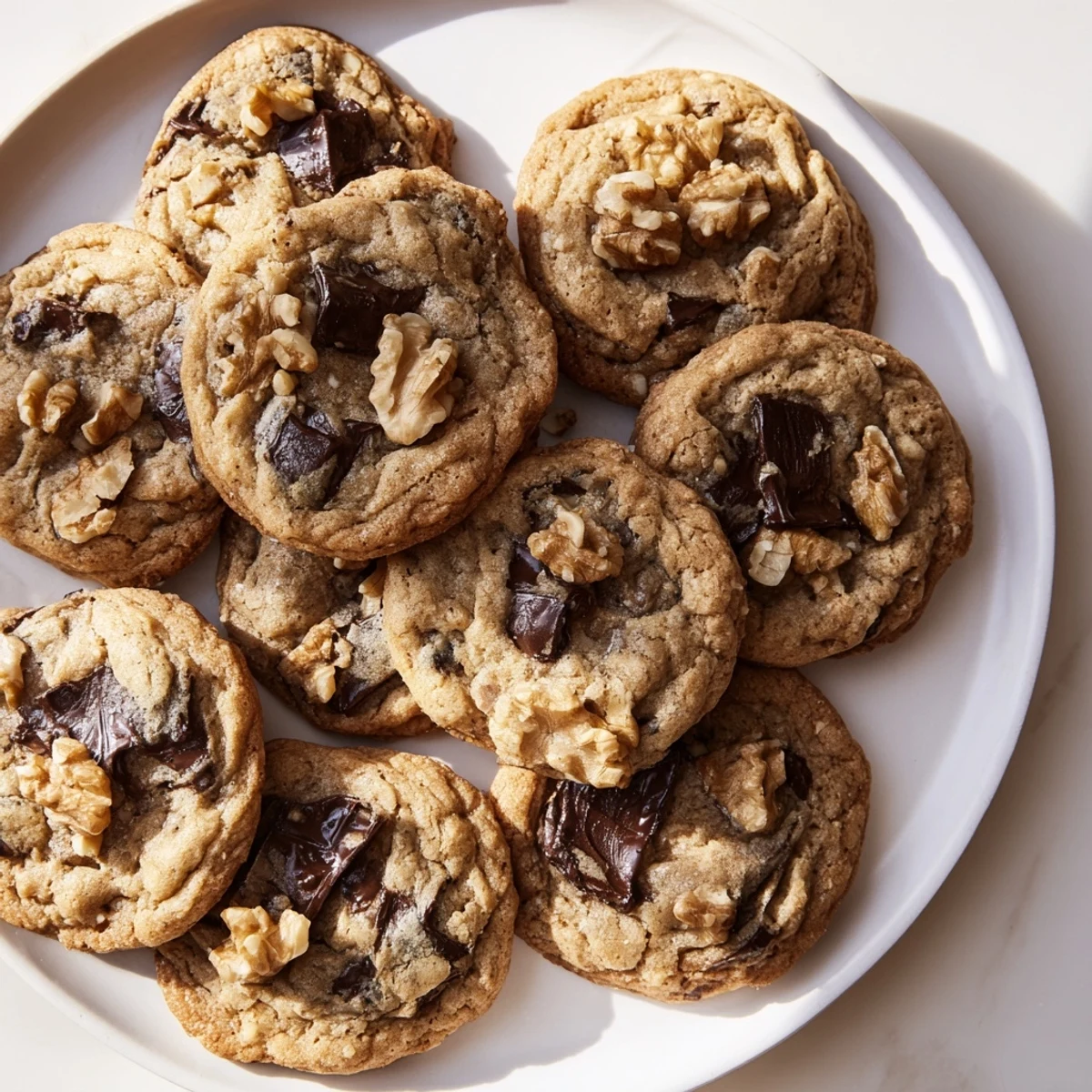 Delicious homemade chocolate chip cookies, perfectly baked and ready for dessert or a treat.