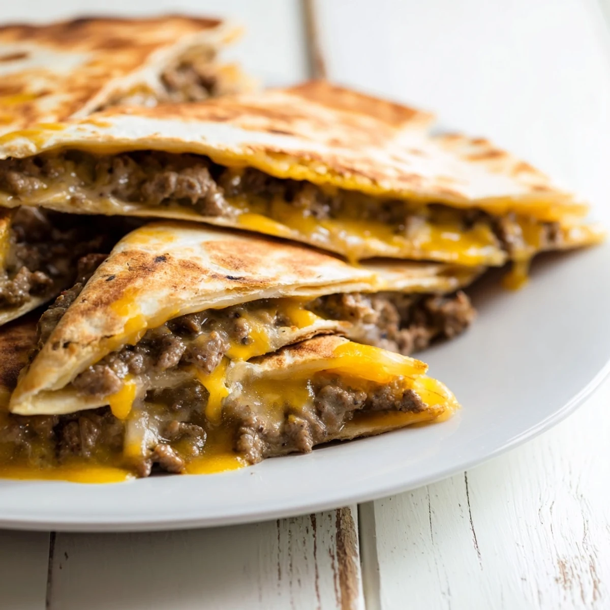 Cheesy Beef Quesadillas
