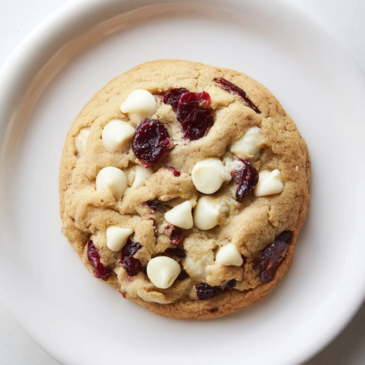 A pile of warm, freshly baked White Chocolate Cranberry Cookies, ready to be enjoyed with a glass of milk.