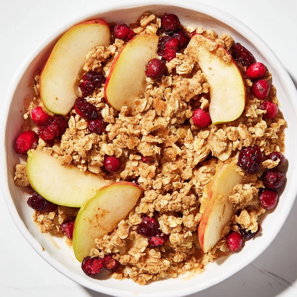 Homemade Cranberry Apple Crisp, offering a delicious combination of textures and flavors.