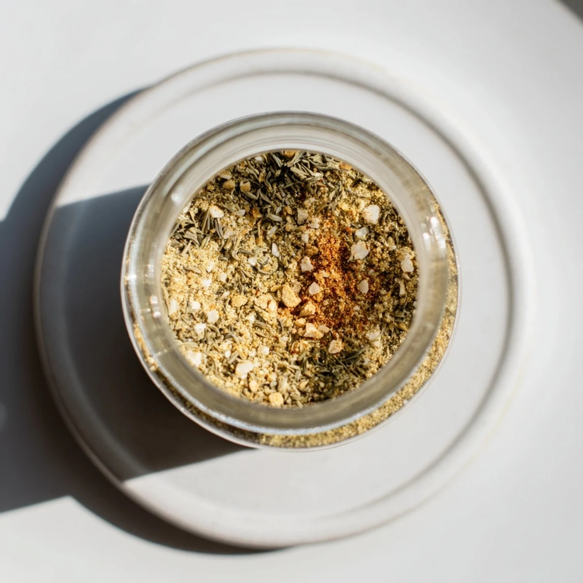 Vibrant image of Garlic Scent Aroma seasoning, ready to sprinkle onto a savory dish for added flavor.
