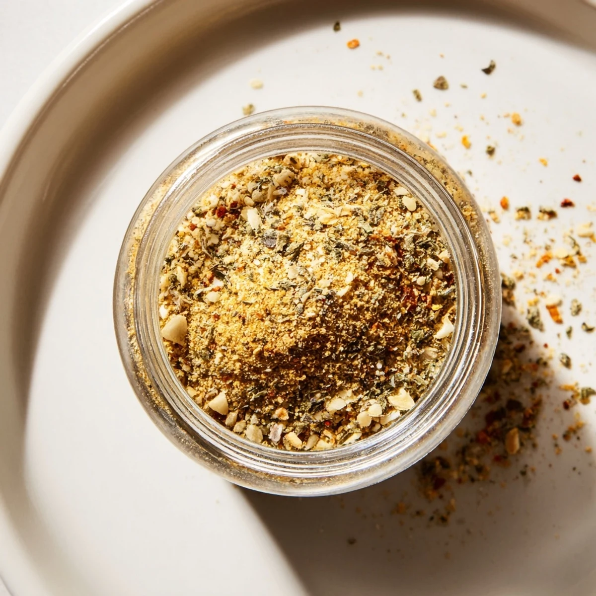 Close-up of the fragrant Garlic Scent Aroma seasoning blend, showcasing the depth of flavors and textures.