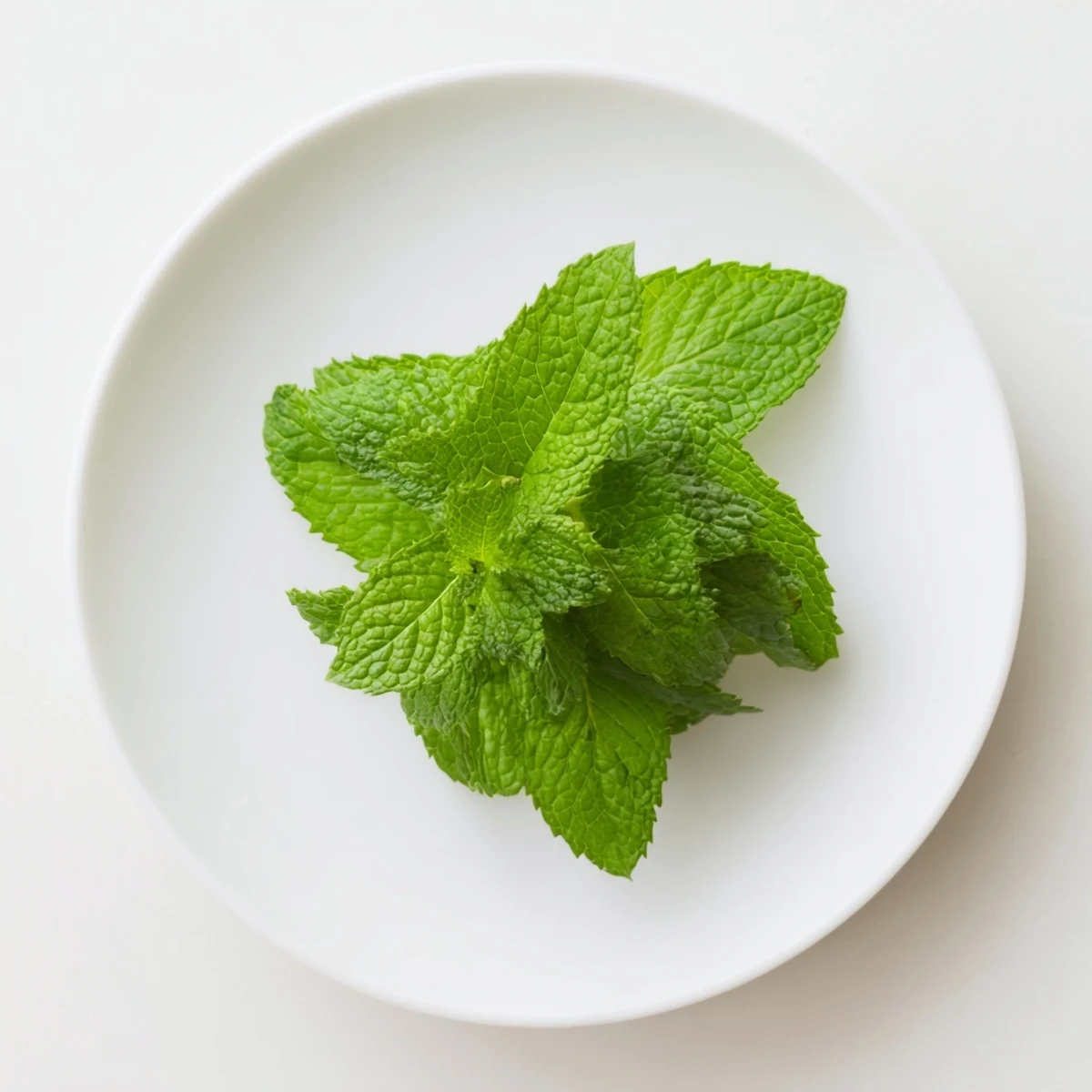 Crisp, fresh peppermint leaves, ready to be chopped or muddled for a refreshing summer cocktail.