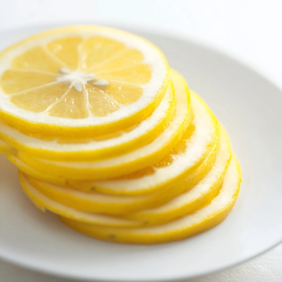 Vibrant lemon garnish slices ready to brighten cocktails, radiating fresh citrus aroma.