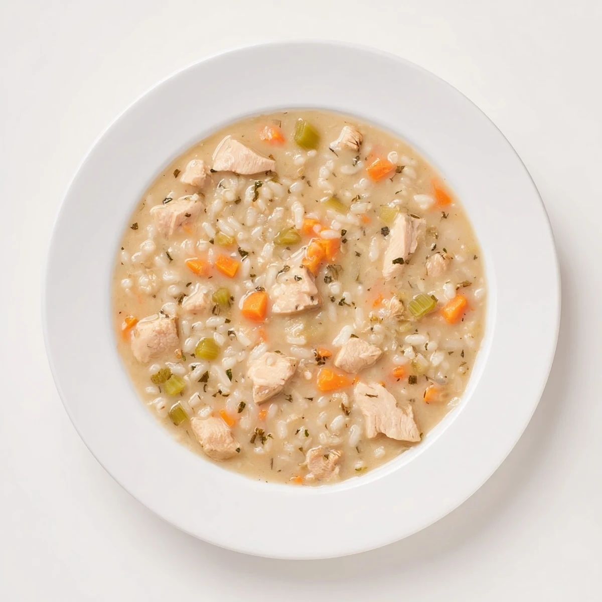 Creamy Chicken Wild Rice Soup, filled with tender chicken and vegetables, perfect for a warming meal.