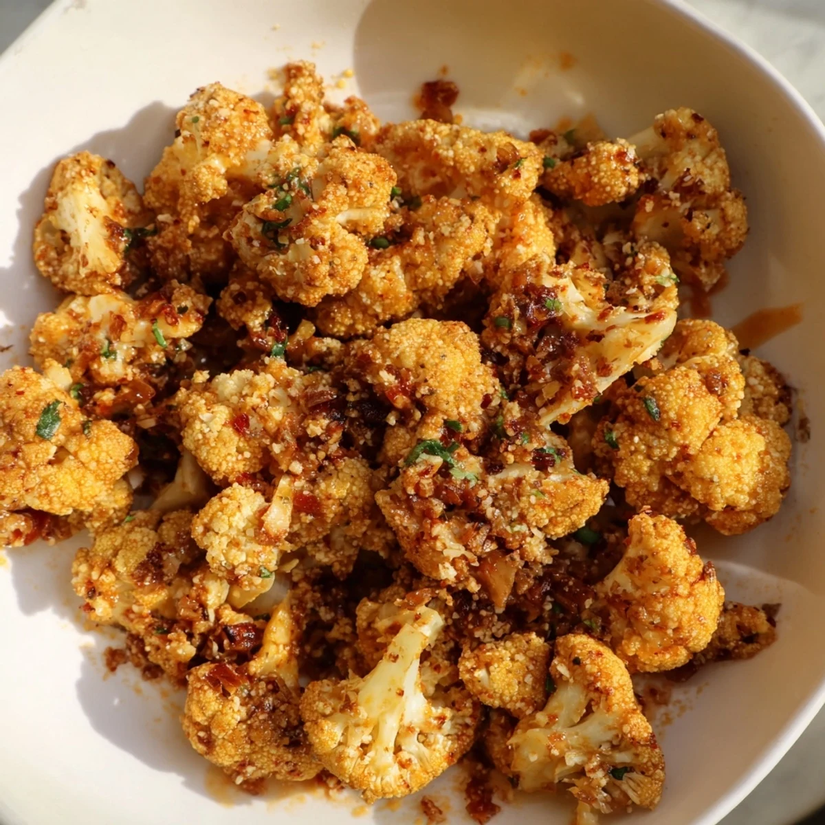 Buffalo Cauliflower Crispy Bites