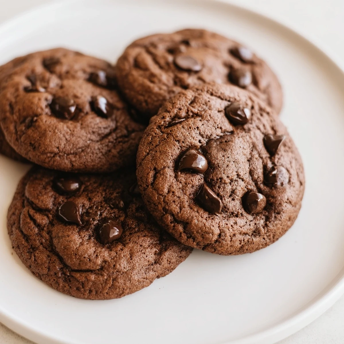 Close-up of a delightful Mocha Cookie, showcasing its crinkled edges and generous chocolate chips.