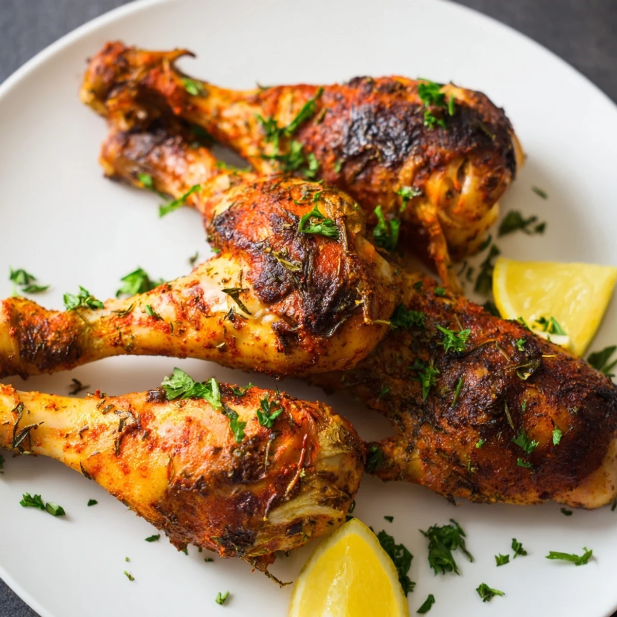 Golden-brown, juicy oven-roasted chicken drumsticks, seasoned perfectly for a flavorful, easy dinner.