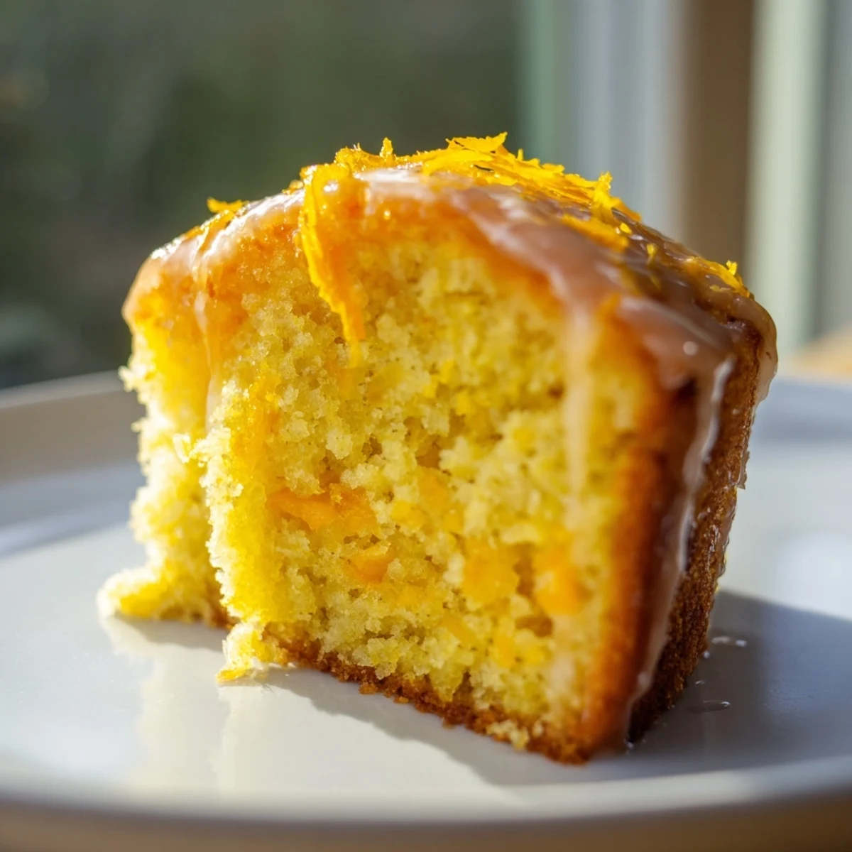 Fluffy orange cake with sweet glaze, ideal for an after-dinner dessert or tea party.