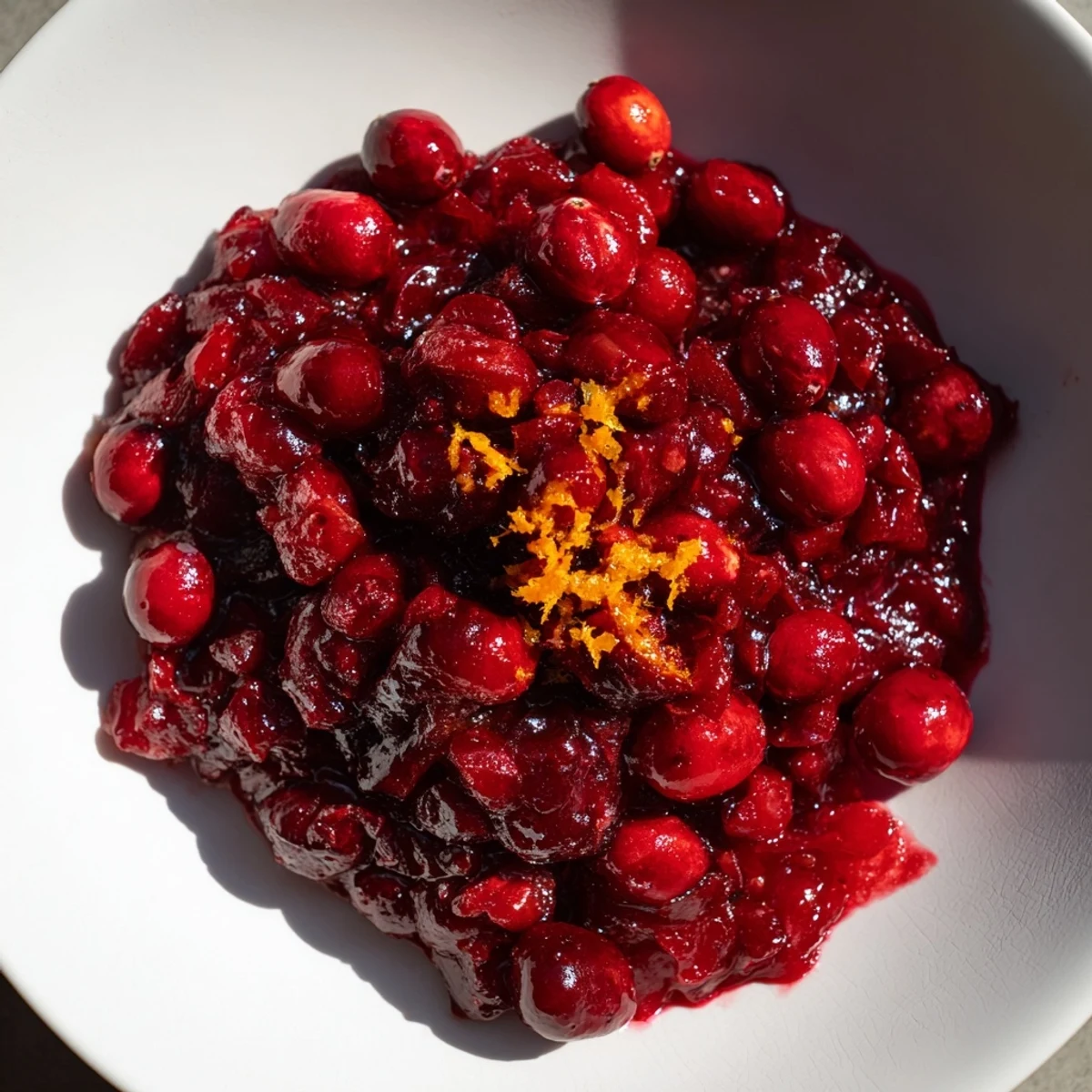 Bright red cranberry compote, a flavorful topping, ready for your next brunch.