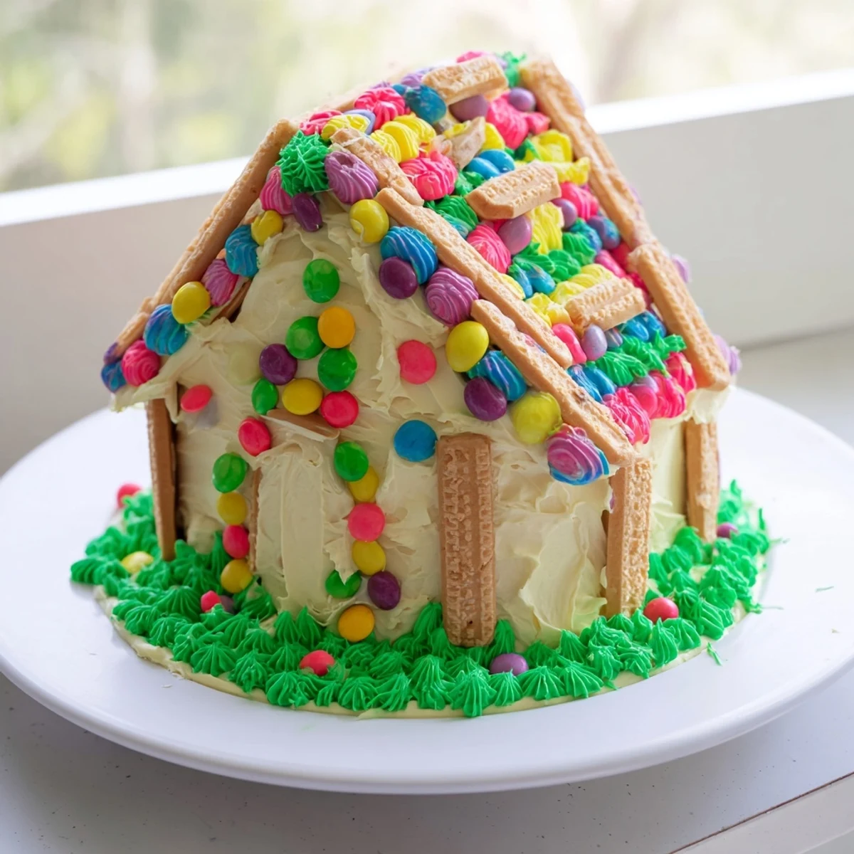 Imagine this Decor House cake: a colorful, delightful dessert perfect for any festive children's party.