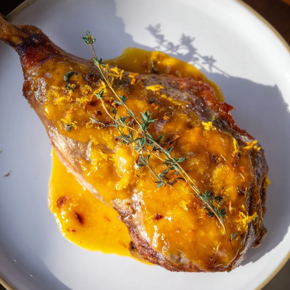 Picture the juicy Slow Roasted Duck with Orange, beautifully carved, ready to be served for dinner tonight!
