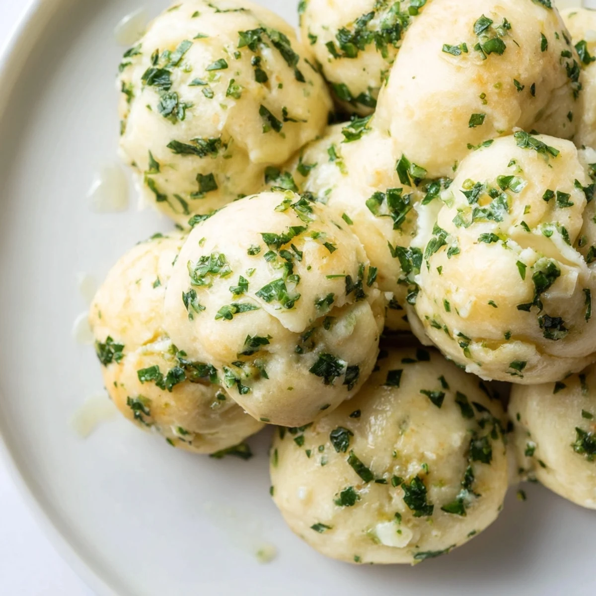 These flavorful garlic and herb dough balls are soft and fluffy, perfect with a dip of marinara sauce.