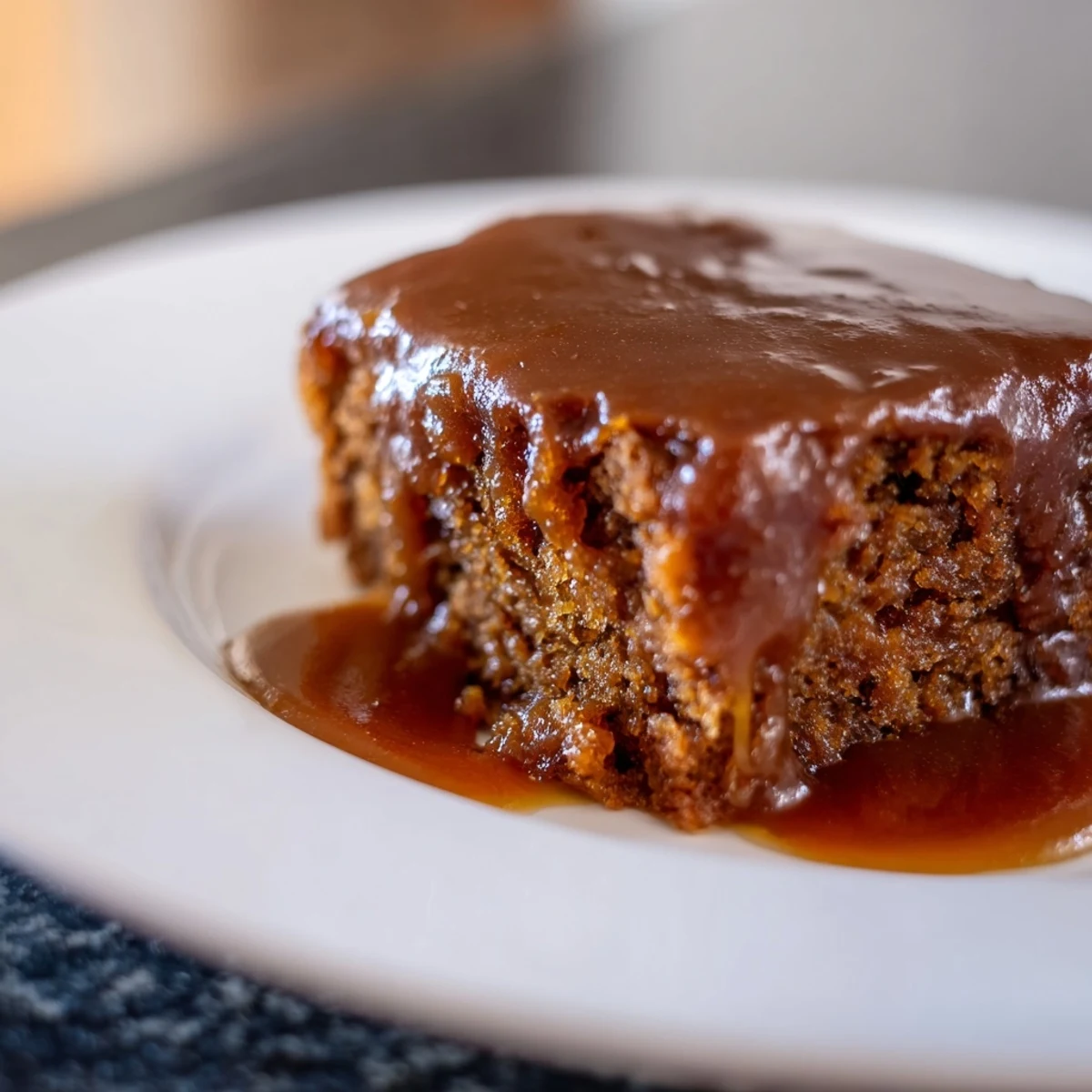 Warm, moist Sticky Toffee Pudding served with a generous scoop of vanilla ice cream, so delicious.