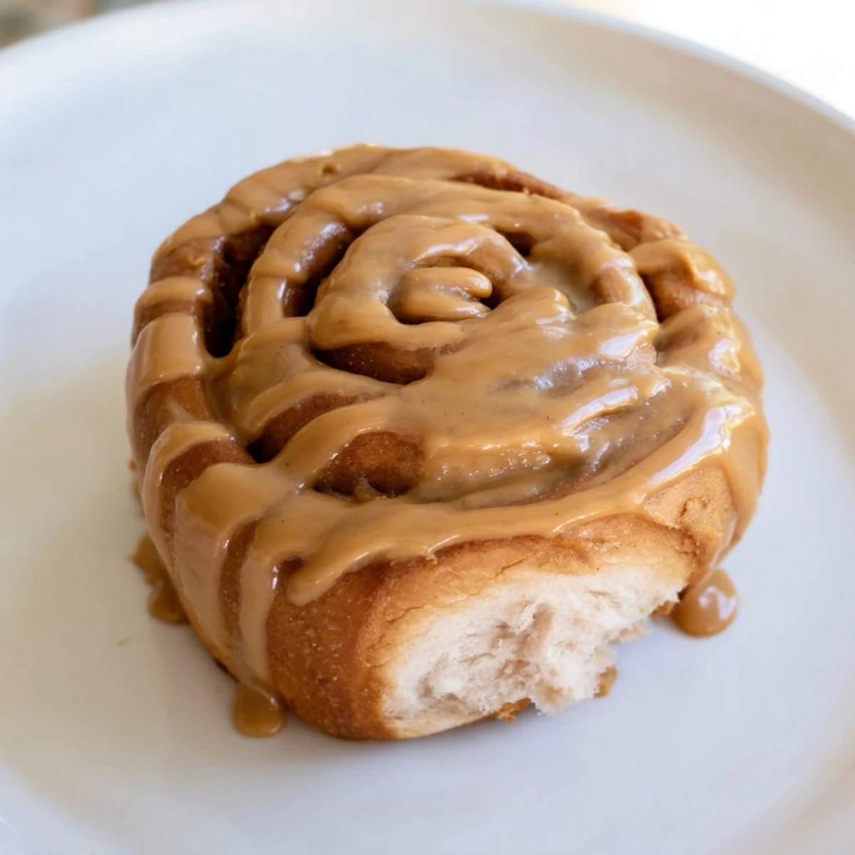 Golden-brown Soft and Gooey Biscoff Cinnamon Rolls fresh from the oven, drizzled with creamy Biscoff glaze.