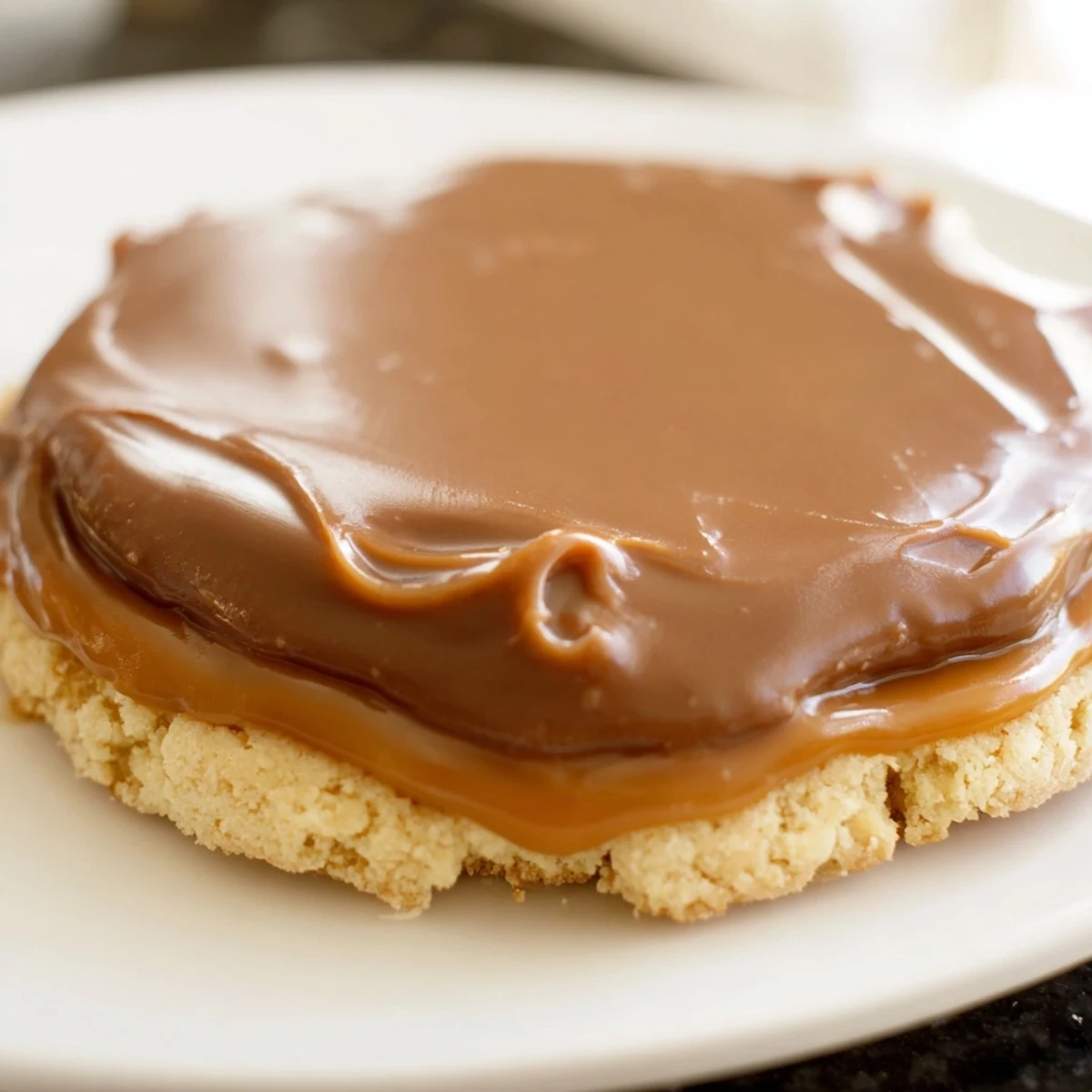 Golden-brown Twix Cookies arranged on a cooling rack, ready to serve at a party.