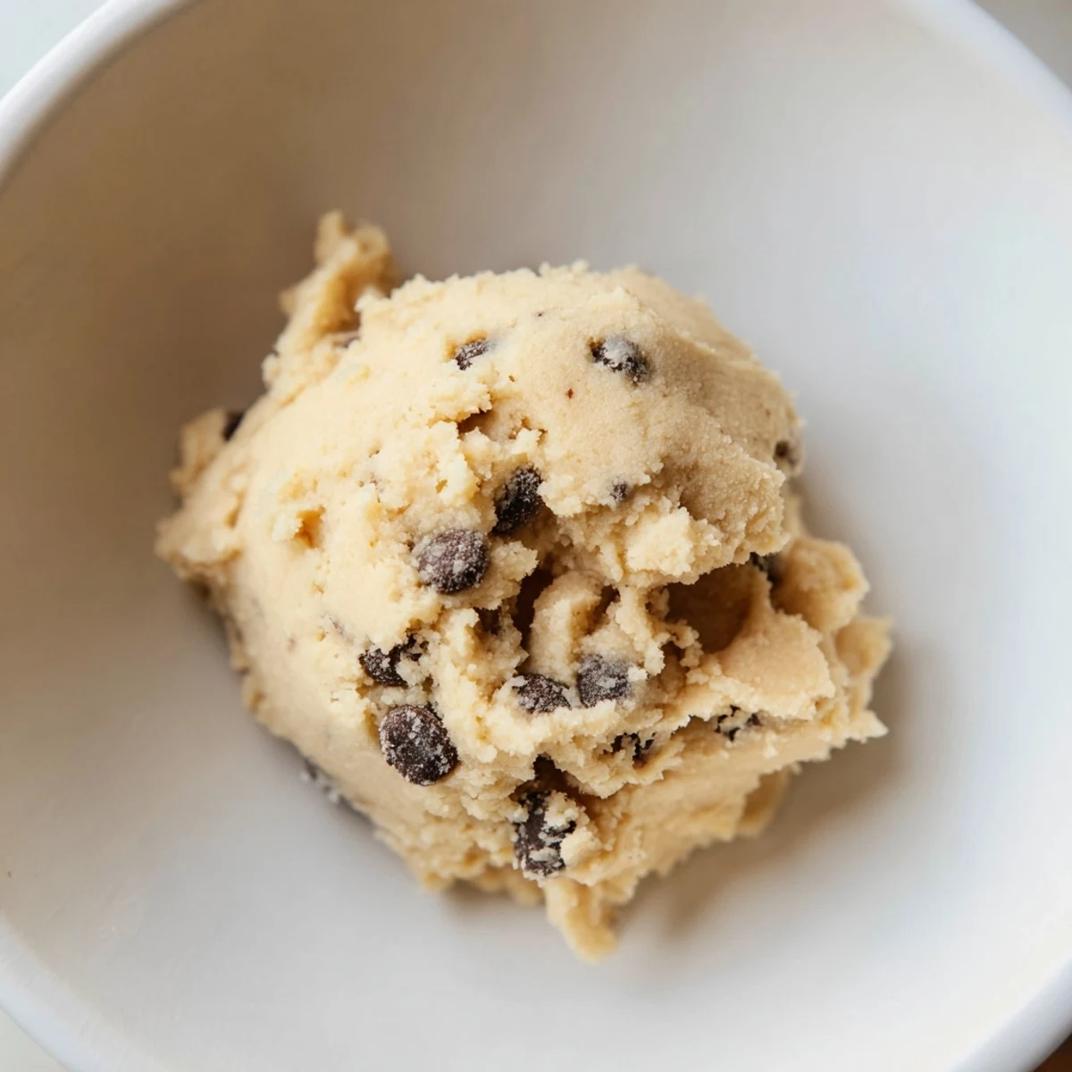 The finished Edible Keto Cookie Dough scooped into bites, ready to enjoy as a keto treat.