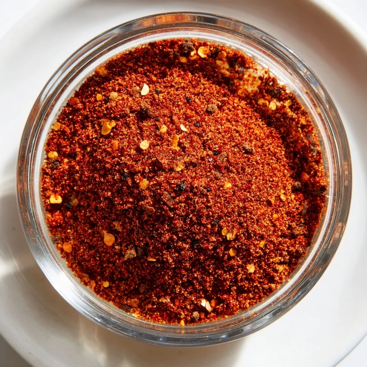 The Easy Homemade Taco Seasoning Mix sits beside fresh ingredients like cumin and chili powder on a rustic wooden kitchen counter.