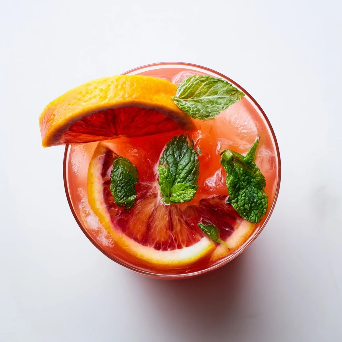 Blood Orange Lemonade shines in a clear pitcher, surrounded by sliced citrus and a bowl of fresh mint.