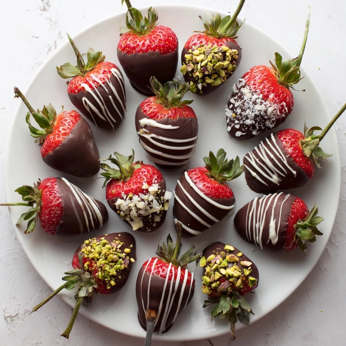 Close up of chocolate covered strawberries for Valentines Day, glistening with silky coating and edible glitter, perfect for sharing.