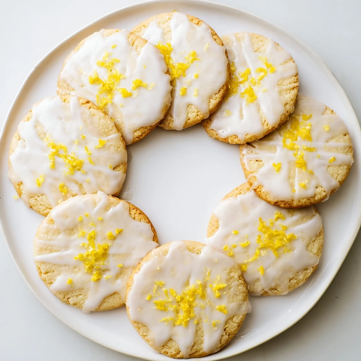 Close-up of glazed Limoncello cookies with buttery texture and vibrant lemon flavor for summer treats.