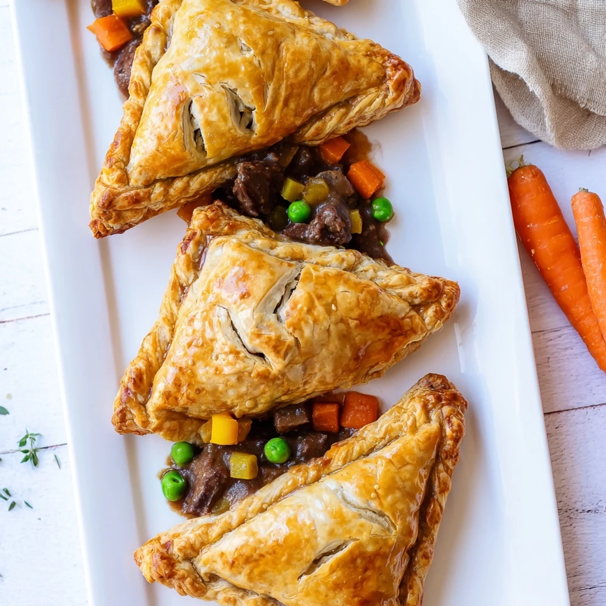 Golden Irish Beef and Guinness hand pies with flaky pastry and savory beef filling