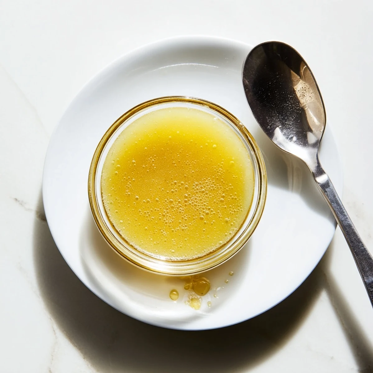 Tangy honey lemon vinaigrette dressing served alongside crisp garden salad and grilled vegetables