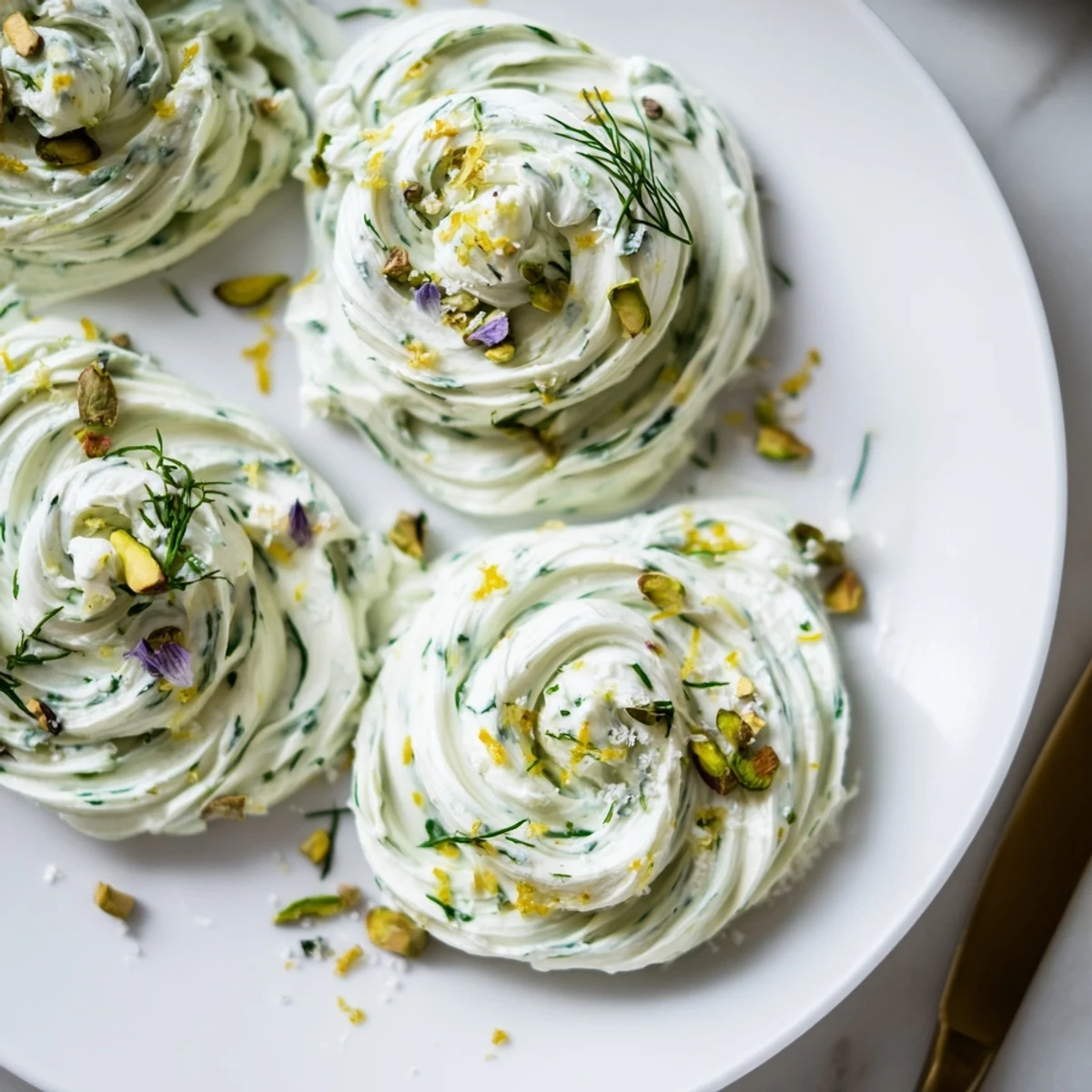 Rustic Creamy Herb Infused Butter Board with swirls, olive oil drizzle, crackers
