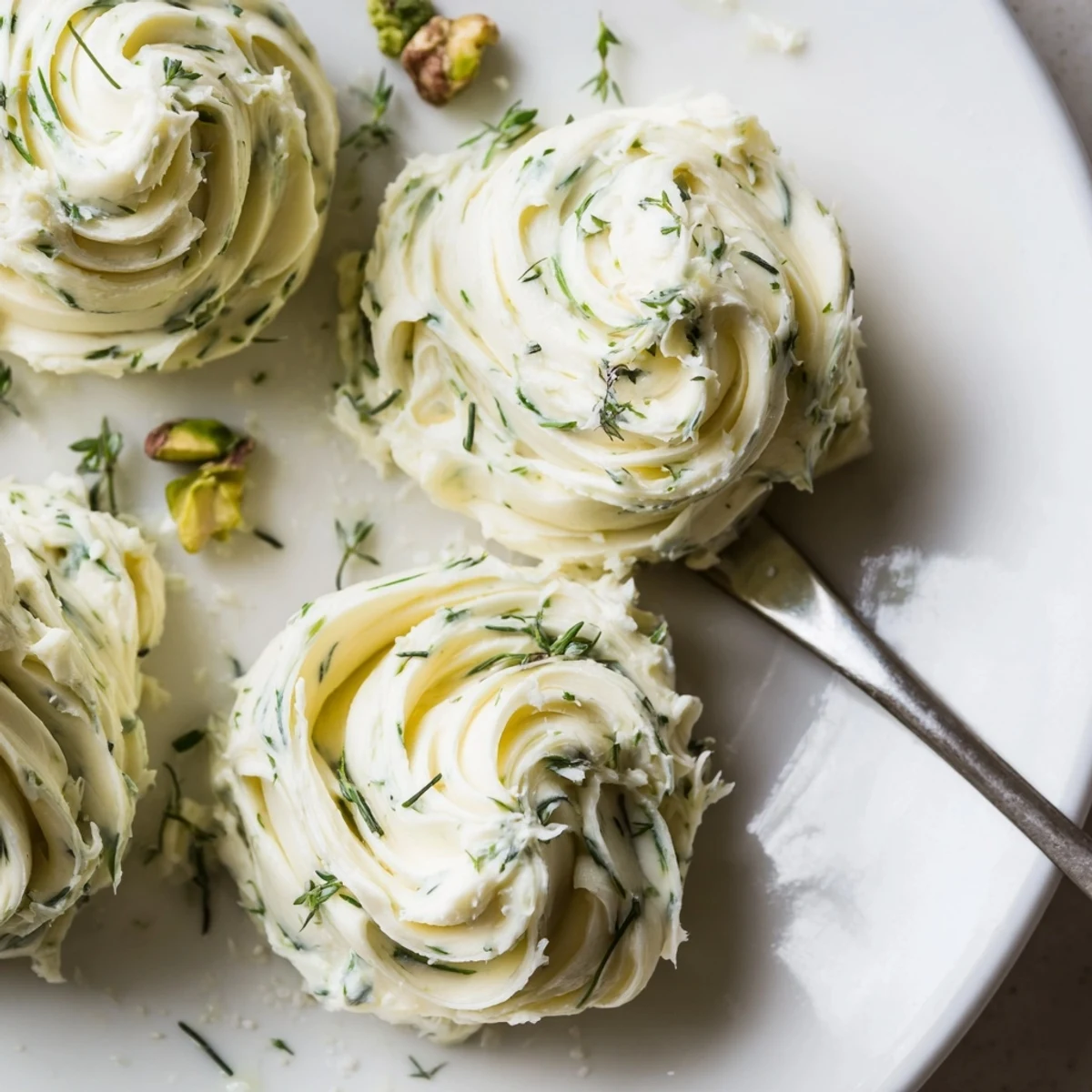 Guests spread Rustic Creamy Herb Infused Butter Board on warm bread, fragrant herbs