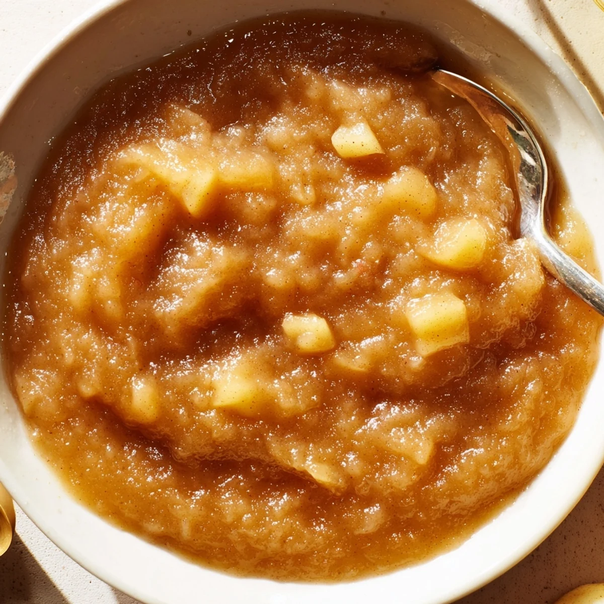 Fall Caramel Apple Jam glistening in jar, chunky apples and cinnamon aroma.
