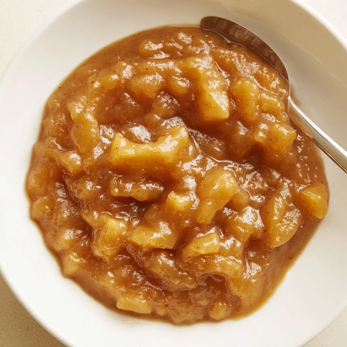 Homemade Fall Caramel Apple Jam cooling by canning jars, buttery sweet scent.