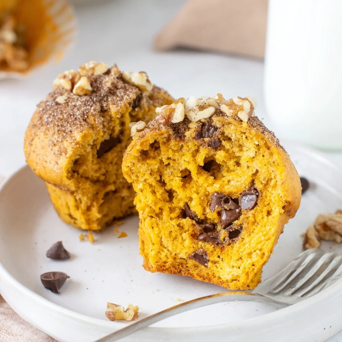 Golden-topped moist muffins with optional nuts, Pumpkin Banana Muffins Recipe  