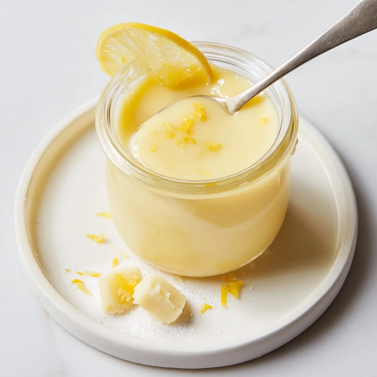Lemon Curd Recipe swirled into yogurt bowl, bright citrus aroma, creamy