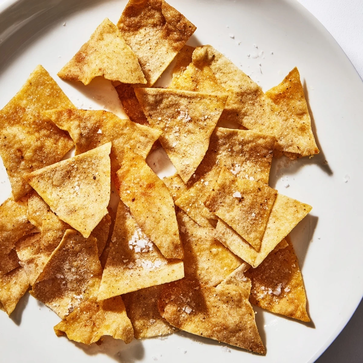 Golden crispy chickpea chips arranged on a wooden board ready for dipping