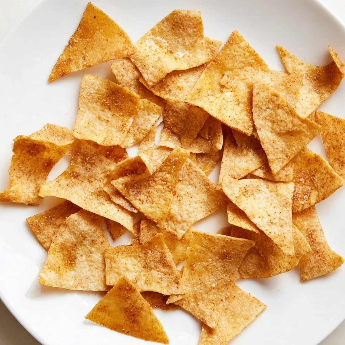 Protein-rich gluten-free chickpea chips broken into pieces beside a bowl of hummus