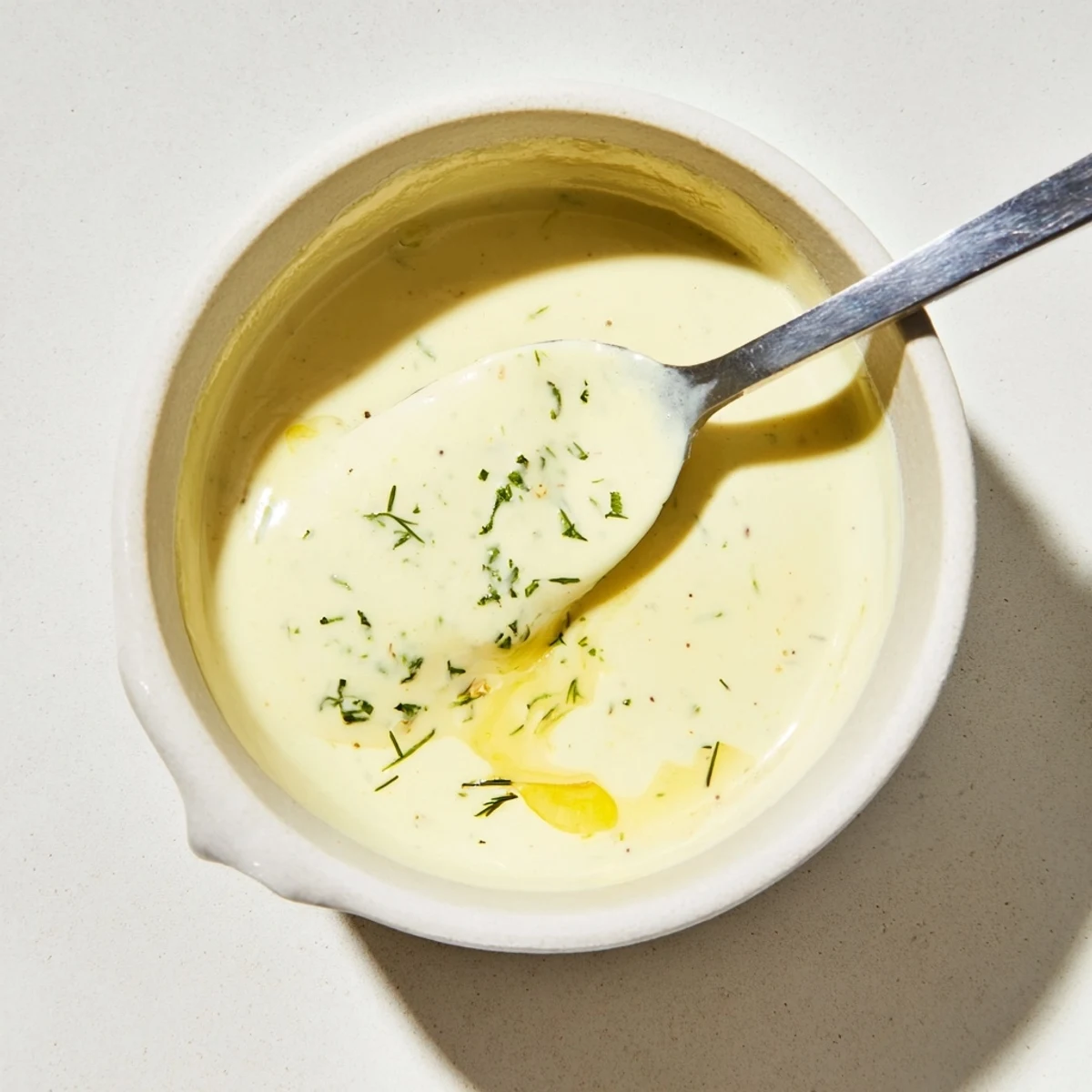 Creamy Tangy Sauce drizzled over grilled salmon, bright lemony, silky texture