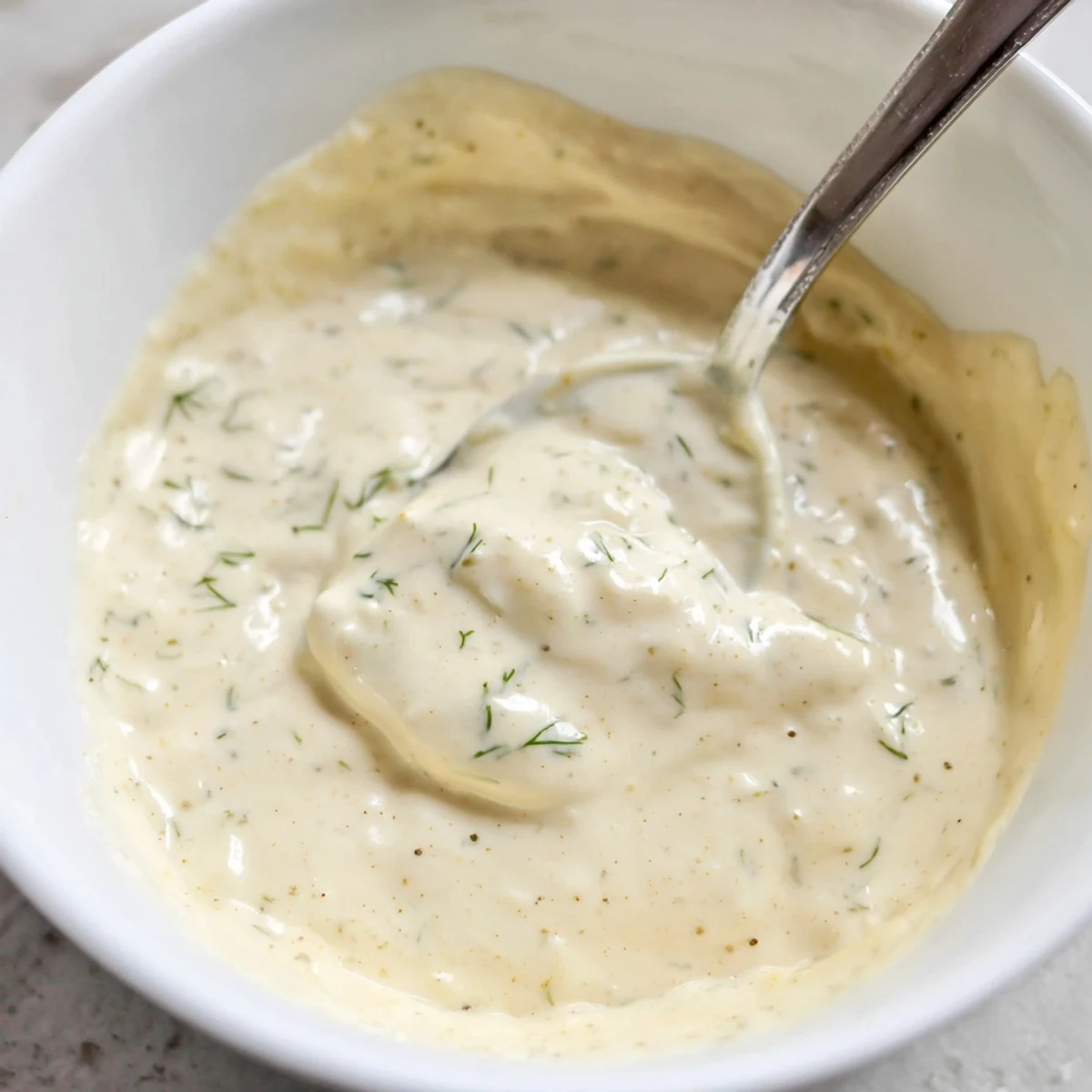 Homemade Creamy Tangy Sauce whisked smooth, hints of honey, zesty finish