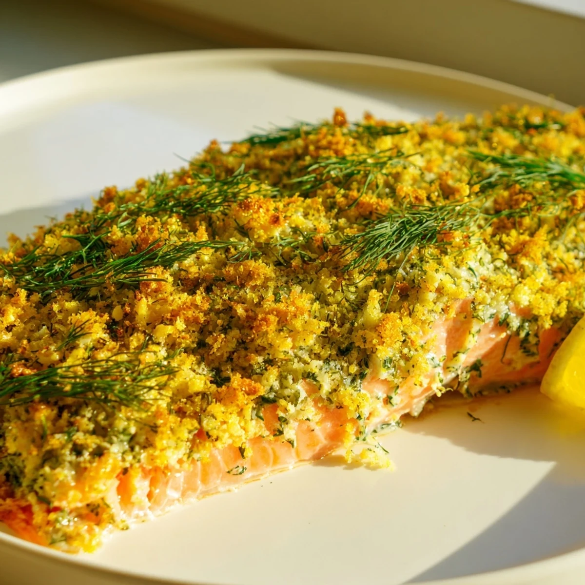 Creamy Boursin salmon fillets baked golden with fresh herbs and lemon zest